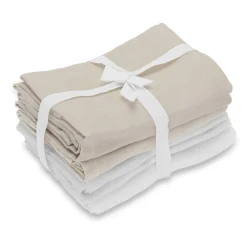 Stofbleer 4-pak - White & Oyster Grey - Oeko-Tex