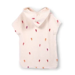 Strandponcho med broderi GOTS- Søhest