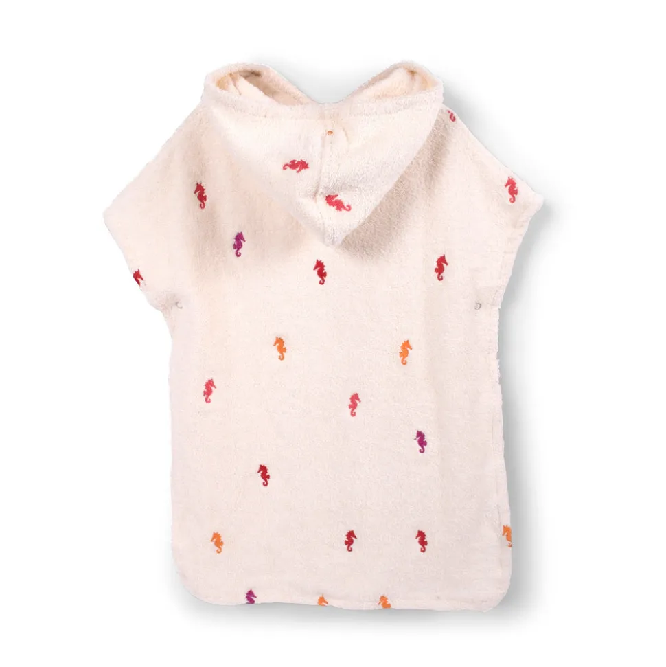 Strandponcho med broderi GOTS- Søhest