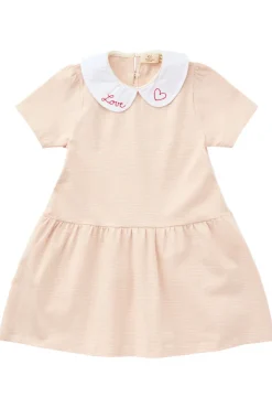 Stribet kjole m. poplin krave - ROSE