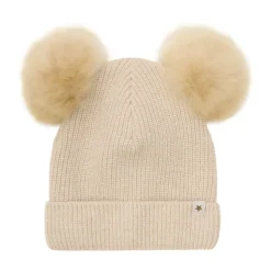Strik Alpaca Hat Pompoms - Sand melange