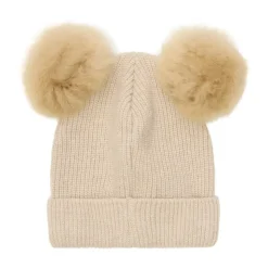 Strik Alpaca Hat Pompoms - Sand melange