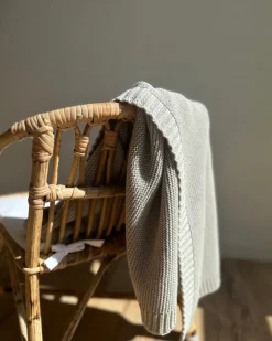 Striktæppe - Oyster Grey - Økologisk