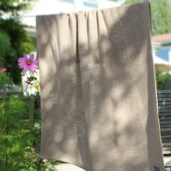 Striktæppe, bomuld - Pebble grey