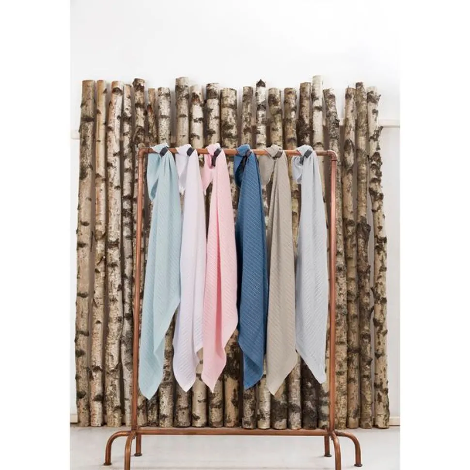 Striktæppe, bomuld, Hvid