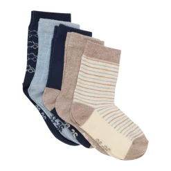 Strømpe m. mønster (5-pak) - Navy