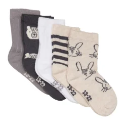 Strømpe m. mønster (5-pak) - White