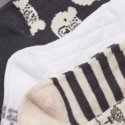 Strømpe m. mønster (5-pak) - White