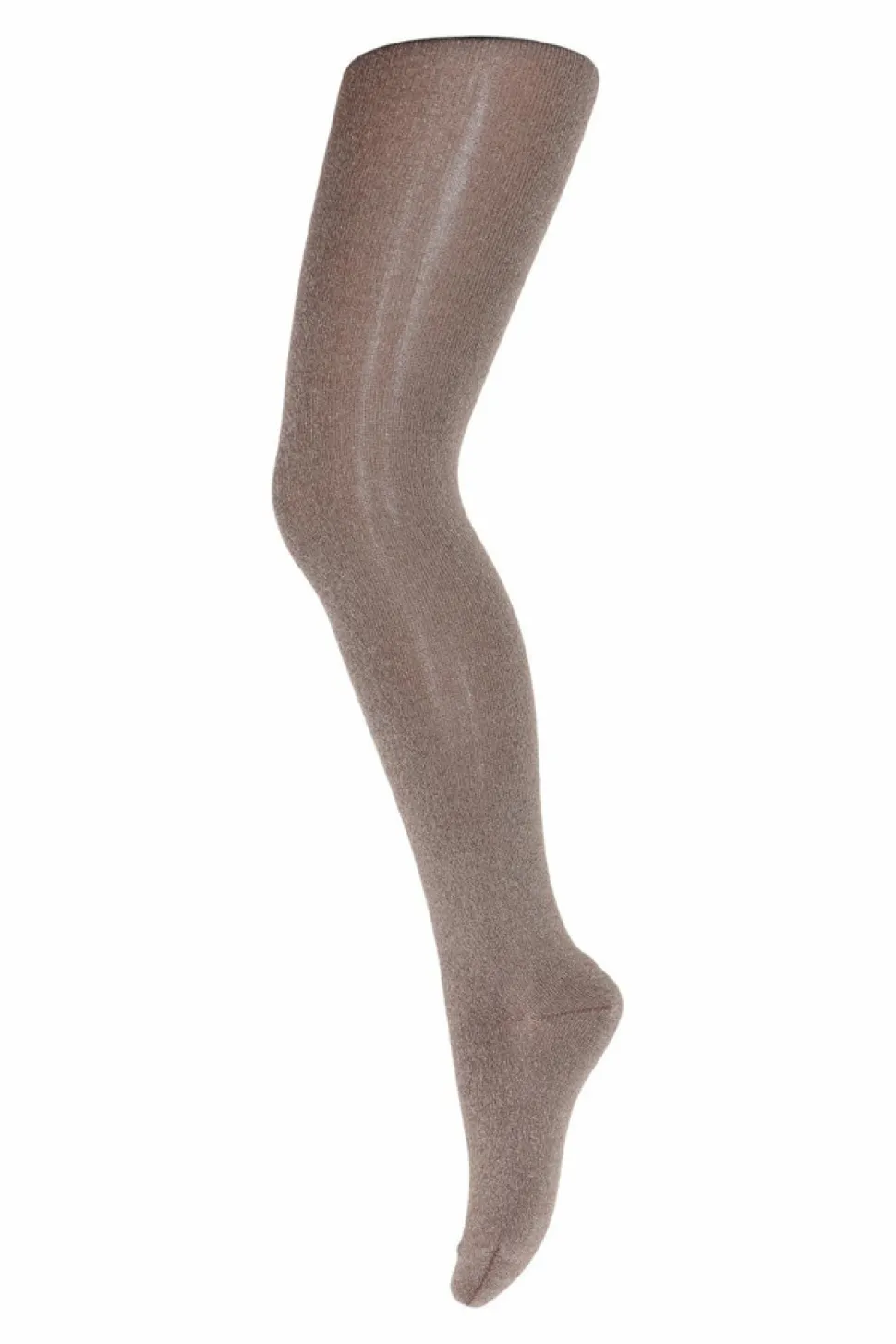 Strømpebuks bomuld med glimmer - Brown Sienna