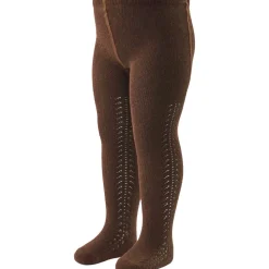 Strømpebukser med hulmønster 2-pak - Bark/ Balsam cream