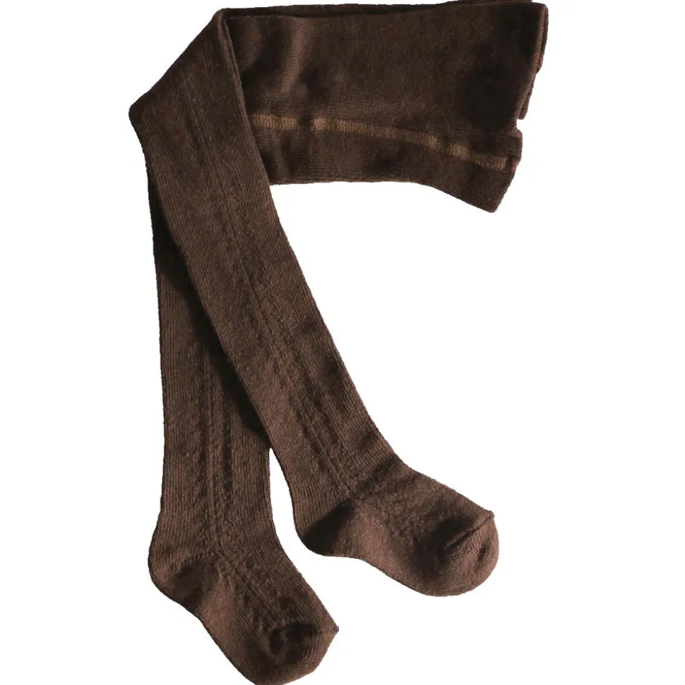 Strømpebukser med hulmønster 2-pak - Bark/ Balsam cream