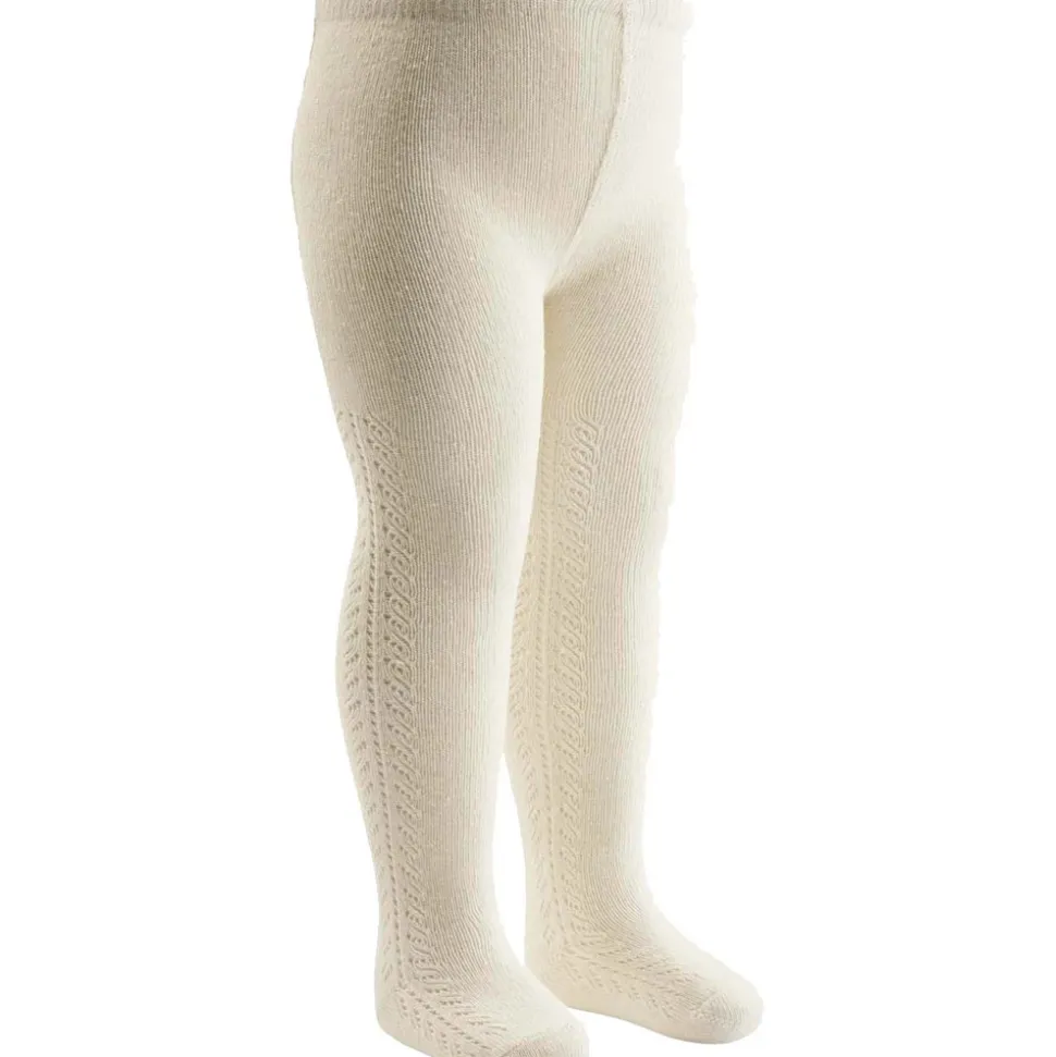 Strømpebukser med hulmønster 2-pak - Bark/ Balsam cream