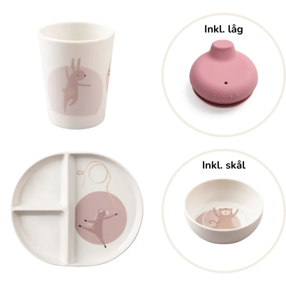 Tastii service sæt - teeny toes/vintage rose