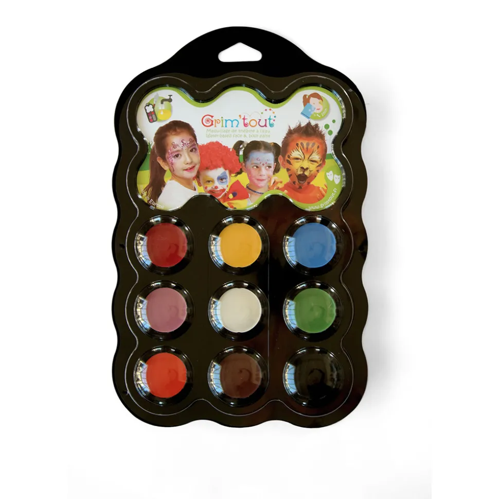 Teatersminke 9 farver - Karneval