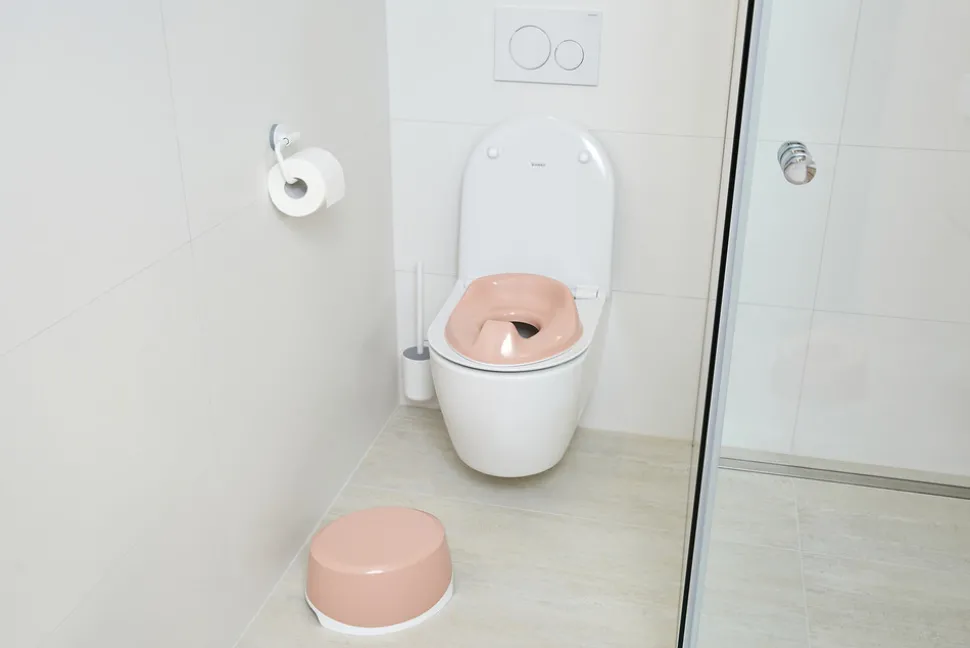 Toiletsæde justerbar, Pale Pink