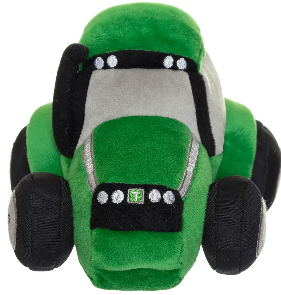 Traktor i plys grøn, 18 cm