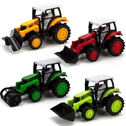 Traktor med frontlæsser og pull-back ass.