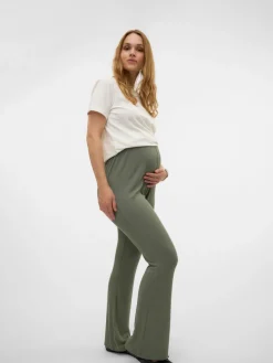 Trinity flared bukser - AGAVEGREEN