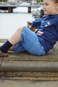 T-shirt m. print - NAVY