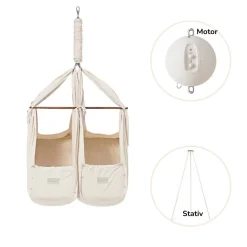 Tvillingeslyngevugge inkl. stativ og motor - Natur