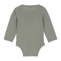 Uld body langærmet body - solid - Forest Fog Melange