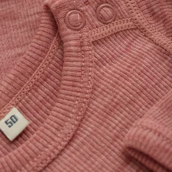 Uld body langærmet body - solid - Light Mahogany Melange