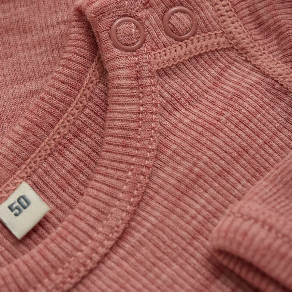 Uld body langærmet body - solid - Light Mahogany Melange