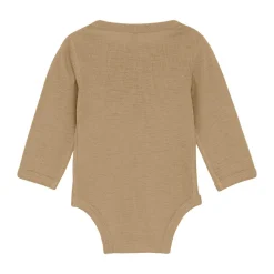 Uld body langærmet body - solid - Light Camel Melange