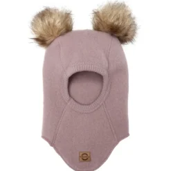 Uld elefanthue med pom pom - TWILIGHT