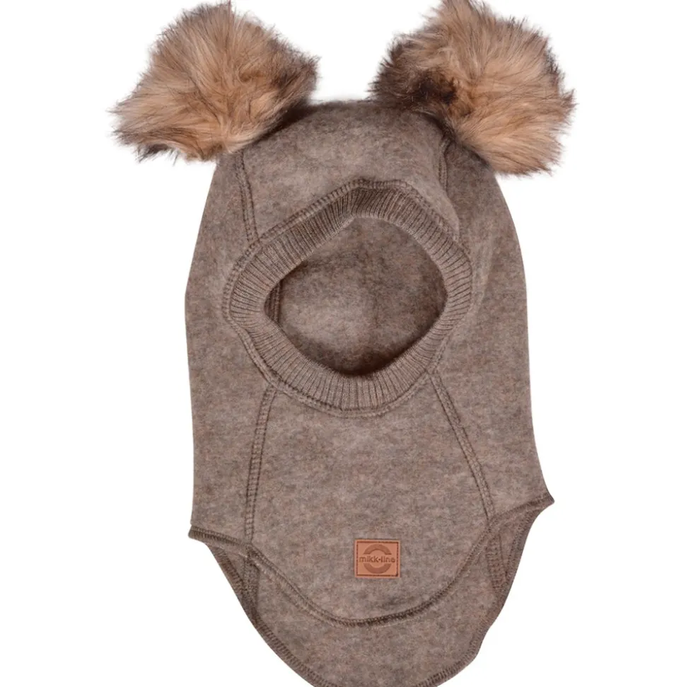 Uld elefanthue med pom pom - Melange Denver