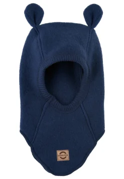 Uld elefanthue med ører - Blue night