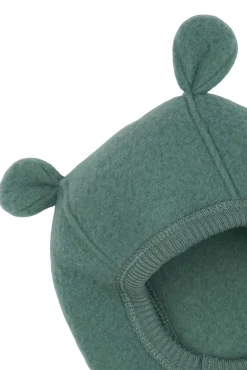Uld elefanthue med ører - Balsam green