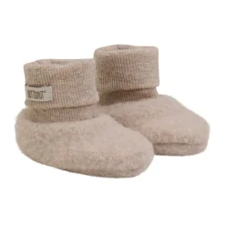 Uld Fleece Footies - Camel melange