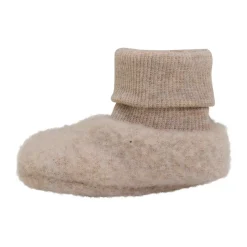 Uld Fleece Footies - Camel melange