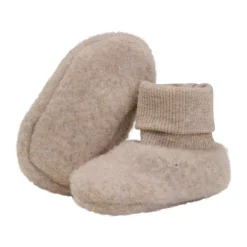 Uld Fleece Footies - Camel melange