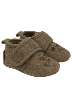 Uld Hjemmesko m. Boderi - Melange denver