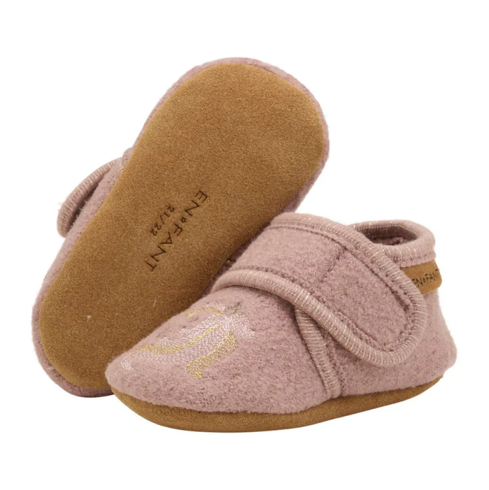 Uld hjemmesko m. broderi - 6270