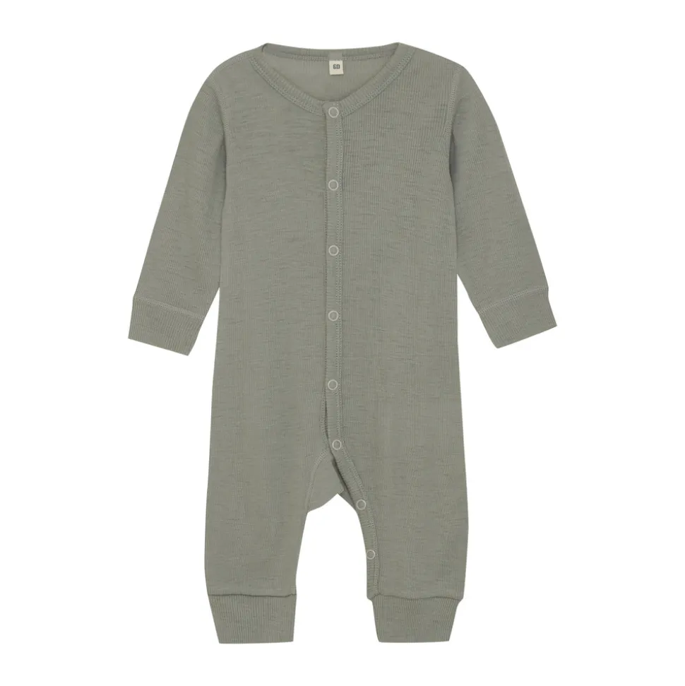 Uld jumpsuit - solid - Forest Fog Melange