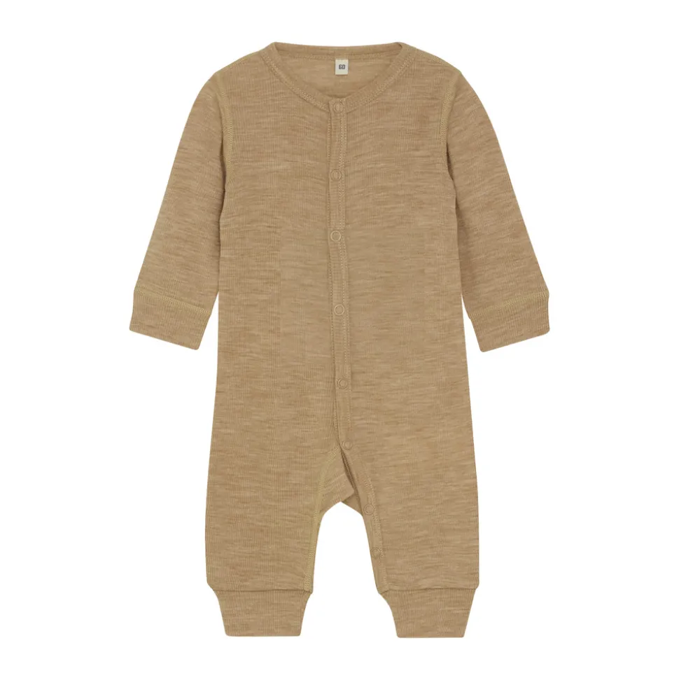 Uld jumpsuit - solid - Light Camel Melange