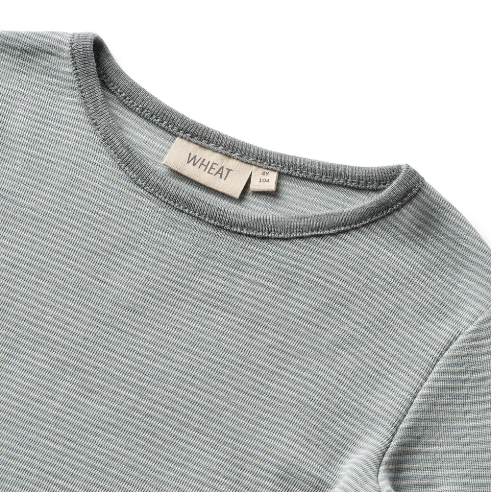 Uld t-shirt ls Alfie - Navy Stripe