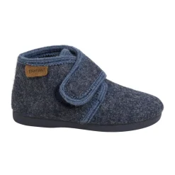 Uldhjemmesko velcro - Navy Melange