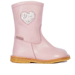 Vandafvisende TEX-støvle med glitterhjerte - MAUVE