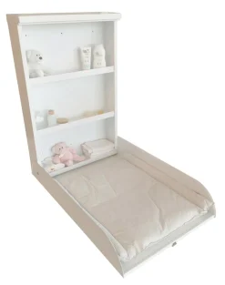 Væghængt metal puslebord Hvid