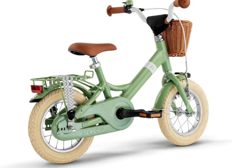 Youke Classic 12,Alu legecykel med kurv retro grøn